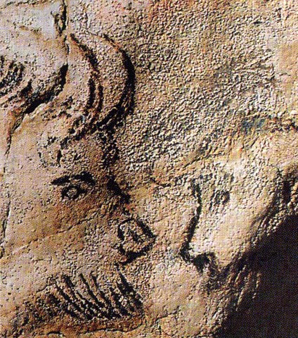 salon noir, niaux cave - bisons - palaeolithic - magdalenian