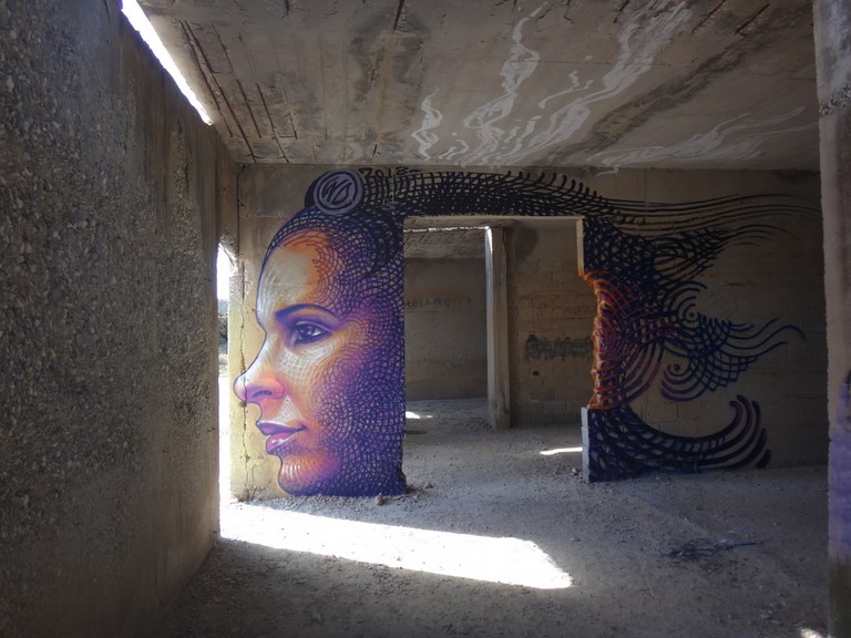 WD mural Alyko, Naxos, Greece
